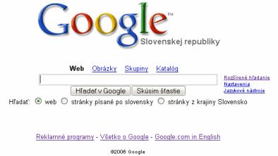 Slovenská verzia Google